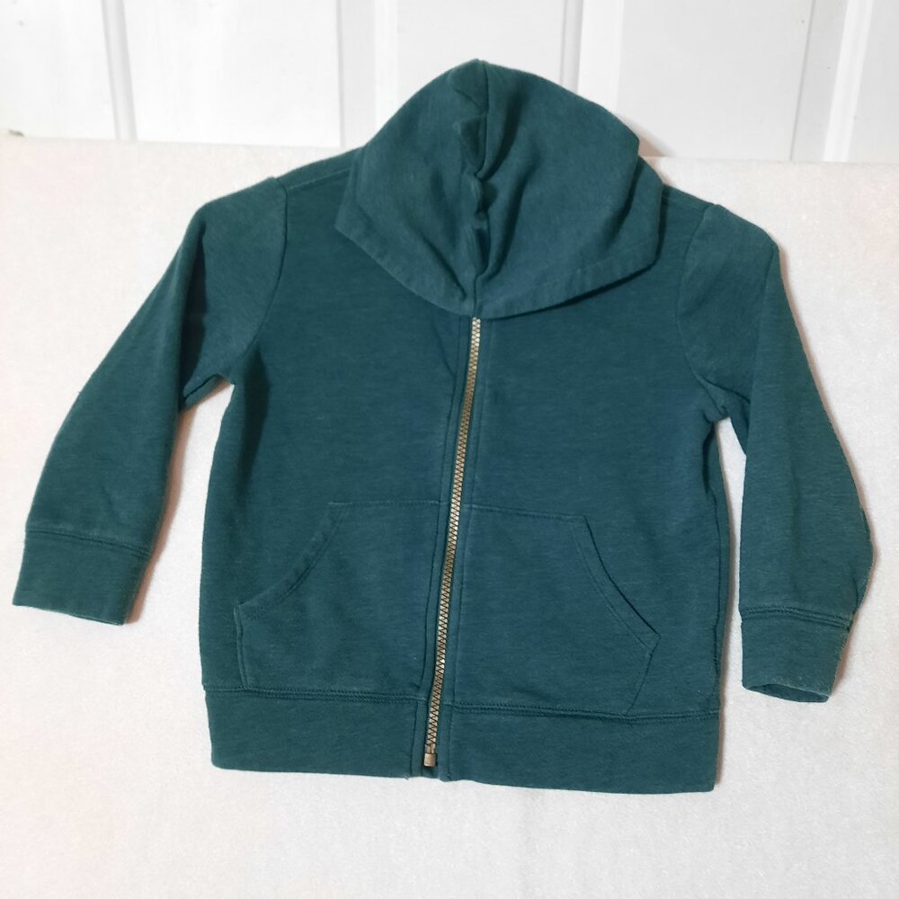 Old Navy Boys 5T Dinosaur Critter Full Zip Hoodie Green Spikes Dino Theme Kids